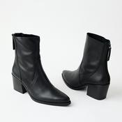 Paul Green Black Leather Over Ankle Boots image