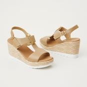 Repo Camel Leather Wedge Sandals