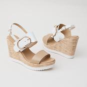 Repo White Tan Wedge Sandals