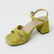 Wonders Lime-Green Leather Sandals image
