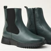 Wonders Green Leather Ankle Boots image