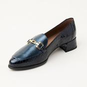 Wonders Navy Leather Loafers