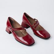 Wonders Wine Patent Leather Mary Jane Shoes