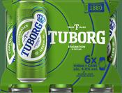 Tuborg Premium Danish Pilsner 6 Pack (44cl Cans)