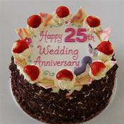 Fresh Cream Anniversary Cake image