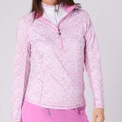 SwingOutSister Sunshine Mesh Arm 1/4 Zip Top Coral