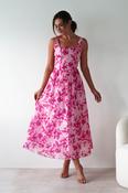 Maisie Floral Skater Maxi Dress | Pink image