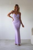 Melrose Mesh Shell Detail Maxi Dress | Lilac image