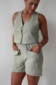Sonia Waistcoat and Shorts Set | Light Green