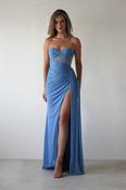 Robyn Draped Fitted Stapless Gown | Blue