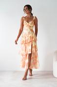 Allie Ruffle Floral Maxi Dress | Yellow/Peach image