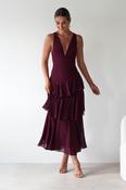 Andalusia Ruffle Maxi Dress | Wine