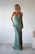 Elsa Matte Satin Maxi Gown | Olive image