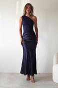 Kashia Draped Satin Maxi Dress | Navy