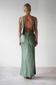 Alanna Soft Matte Satin Maxi Dress | Olive image