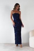 Alvana Floral Appliqué Maxi Dress | Navy