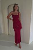 Billini Bodycon Backless Maxi Dress | Red