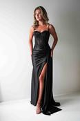 Diva Embellished Corset Gown | Black
