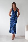 Donatella Mesh Floral Maxi Dress | Blue Print