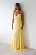 Delphine Chiffon Strapless Maxi Dress | Yellow