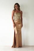 Elysia Sequin Embellished Bodice Gown | Gold