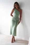 Georgia Mesh Midaxi Dress | Sage