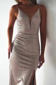 Gigi Rhinestone Bodycon Gown | Champange