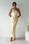 Harissa Soft Satin Maxi Dress | Yellow