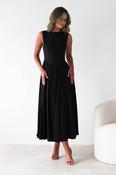 Monroe Skater Midaxi Dress | Black image