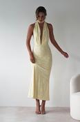Tara Floral Jacquard Maxi Dress | Yellow