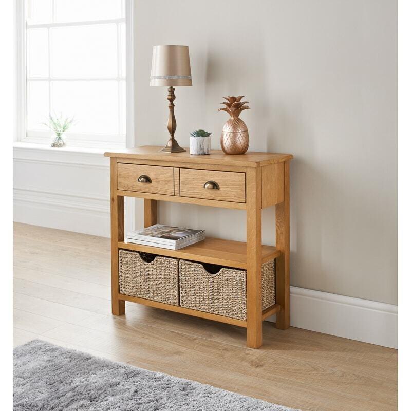 Wiltshire oak small console table deals