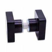 35mm x 25mm Square Shower Door Knob - Matte Black