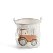 Storage Basket "Tractor", Canvas, White