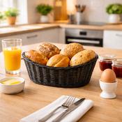 Bread And Fruit Basket Plastic Black L