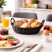 Bread And Fruit Basket Plastic Black