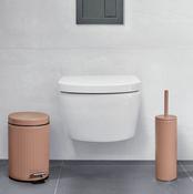 Ribbed Textured Pedal Bin 3L &amp; Toilet Brush-Mocca Range