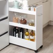 Mobile Shelf Trolly With Castors - White