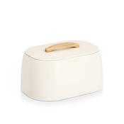 Bread Bin, Metal/Rubberwood - Cream