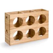 Wine Rack For 6 Bottles, Rubberwood image