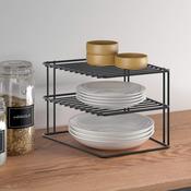 2 Tier Corner Rack - Matt Black