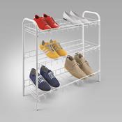 3 Tier 9 Pair Shoe Rack - White