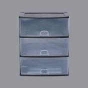 Wham® Organise Drawers Large 3D Black/ Clear