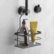 Lava - Shower Rail Basket With Hook - Matt Black