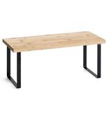 Slim Bamboo &amp; Metal Shelf - W55cm