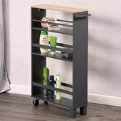 Slim Mobile Shelf Trolly- Grey
