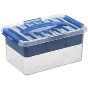 Q-Line Storage Box With Tray 6L - Transparent Blue