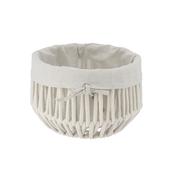 Rope Effect Round Polyester Firm Baskets with Internal Removable Lining-Cream