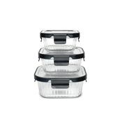 Glass Square Container with Steel Lid -Various Sizes