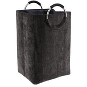 Foldable Corduroy Laundry Basket 55L-Various Colors image