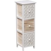 Paulownia Slim Furniture - 3 Drawers With Handles - White/Natural image